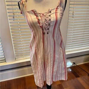 Striped Lace-Up Dress